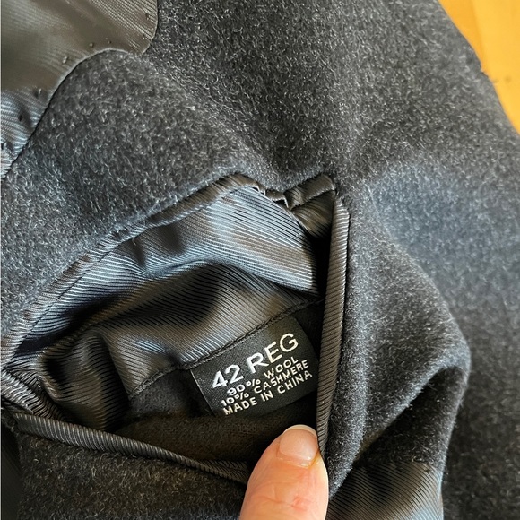 CALVIN KLEIN Men's Cashmere Wool Blend Overcoat 42 R *MINT* Charcoal Gray Coat - Picture 10 of 16